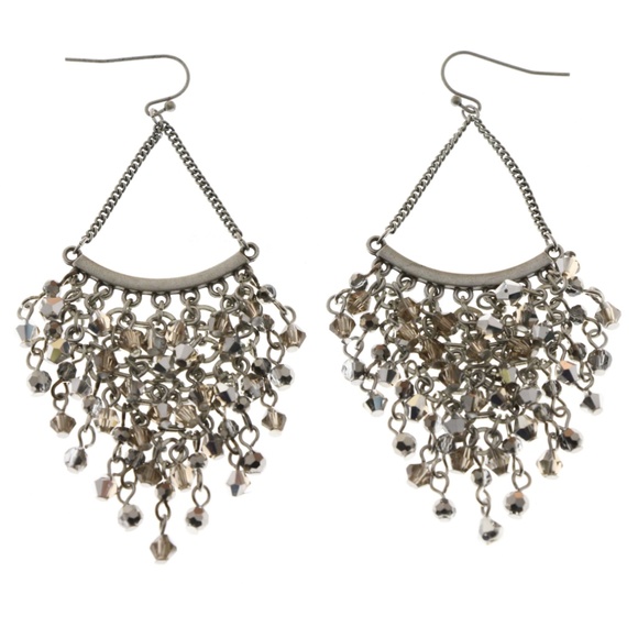 Express Drop-Dangle-Earrings Silver/Gray NWT - Picture 5 of 6